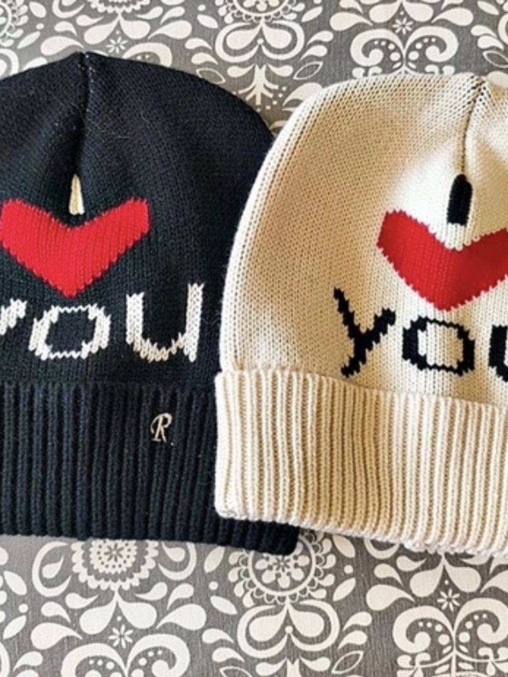 Made in Italy Wool Knit Hats – Brand New, Set of 2 I LOVE U